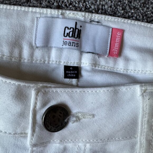 CAbi Slimmie Skinny White Jeans Women’s - Sz 6 - #5088 - Picture 4 of 9